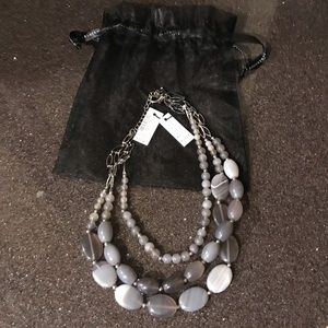 White House Black Market Beaded 3 tier necklace